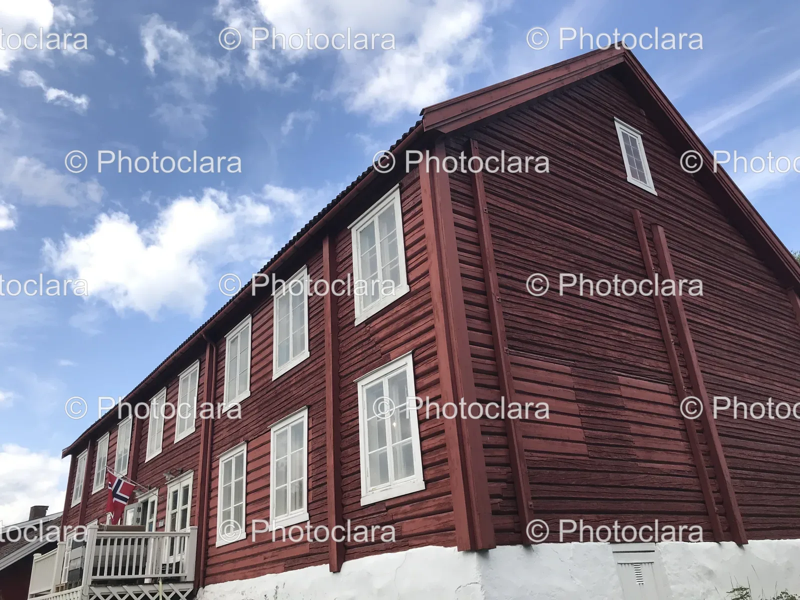 Brick Building with Flag