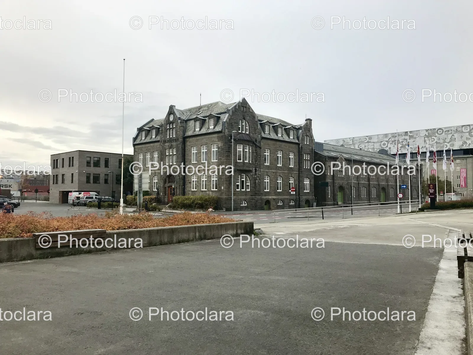 Building with Street and Parking Lot
