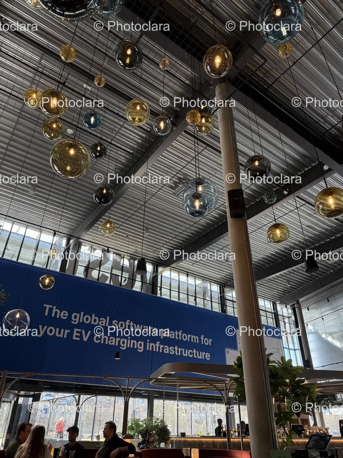 Illuminated Commercial Building with Platform Sign