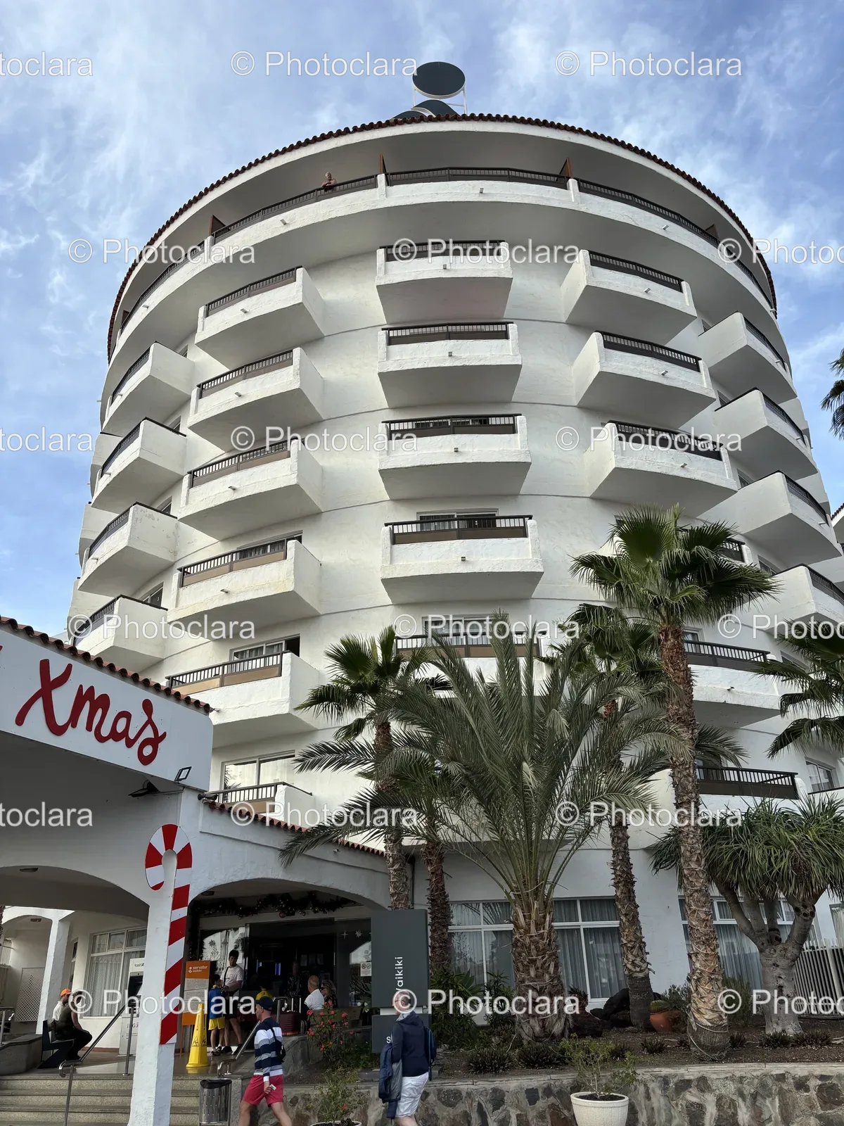Modern White Building with Balconies