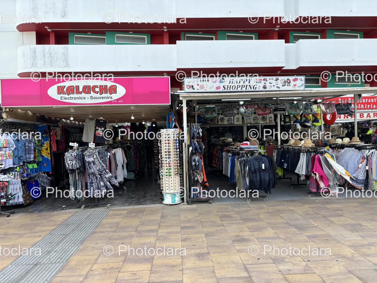 Vibrant Storefront with Fashion and Souvenirs