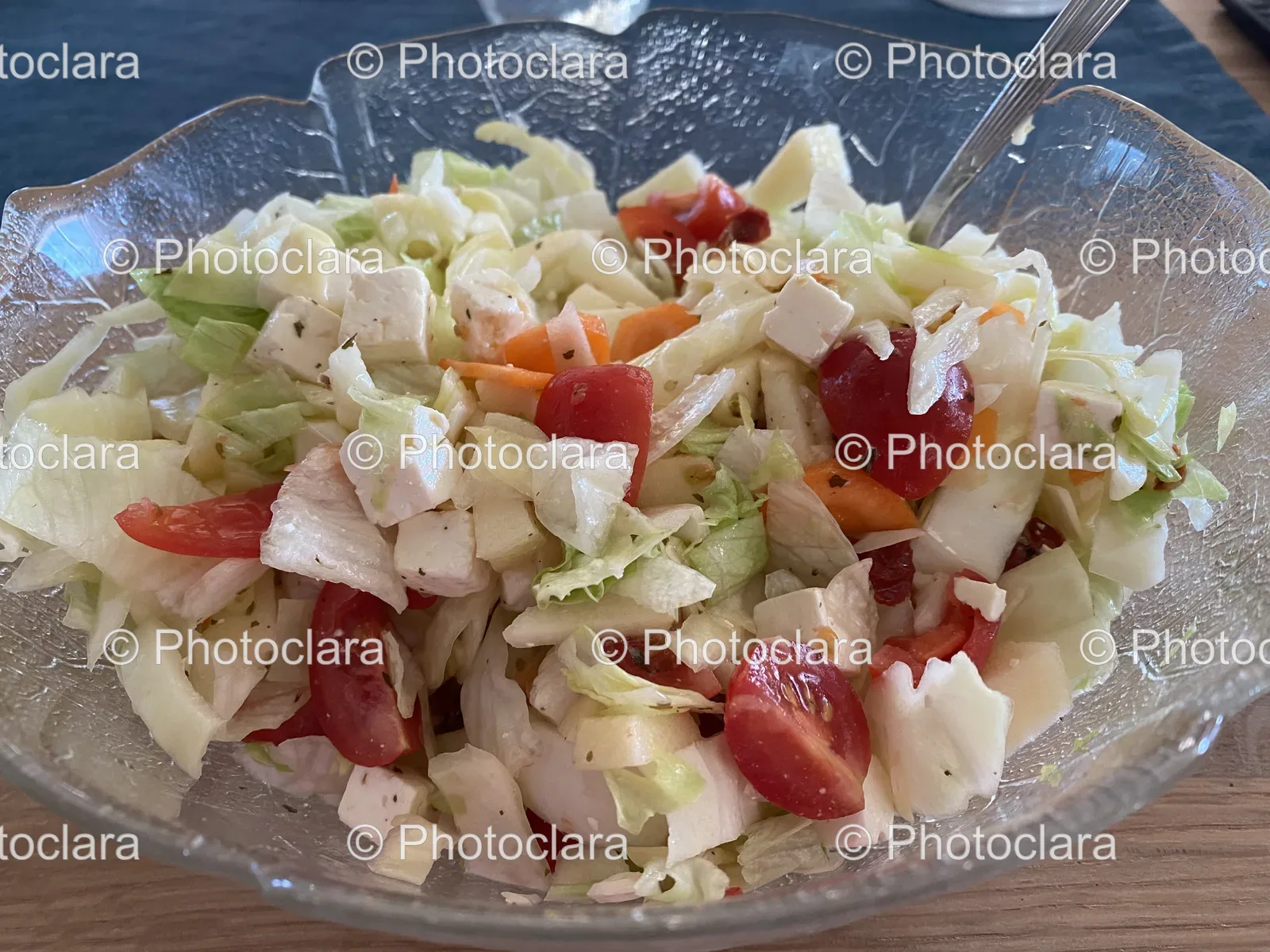 Bowl of Fresh Garden Salad with Spoon