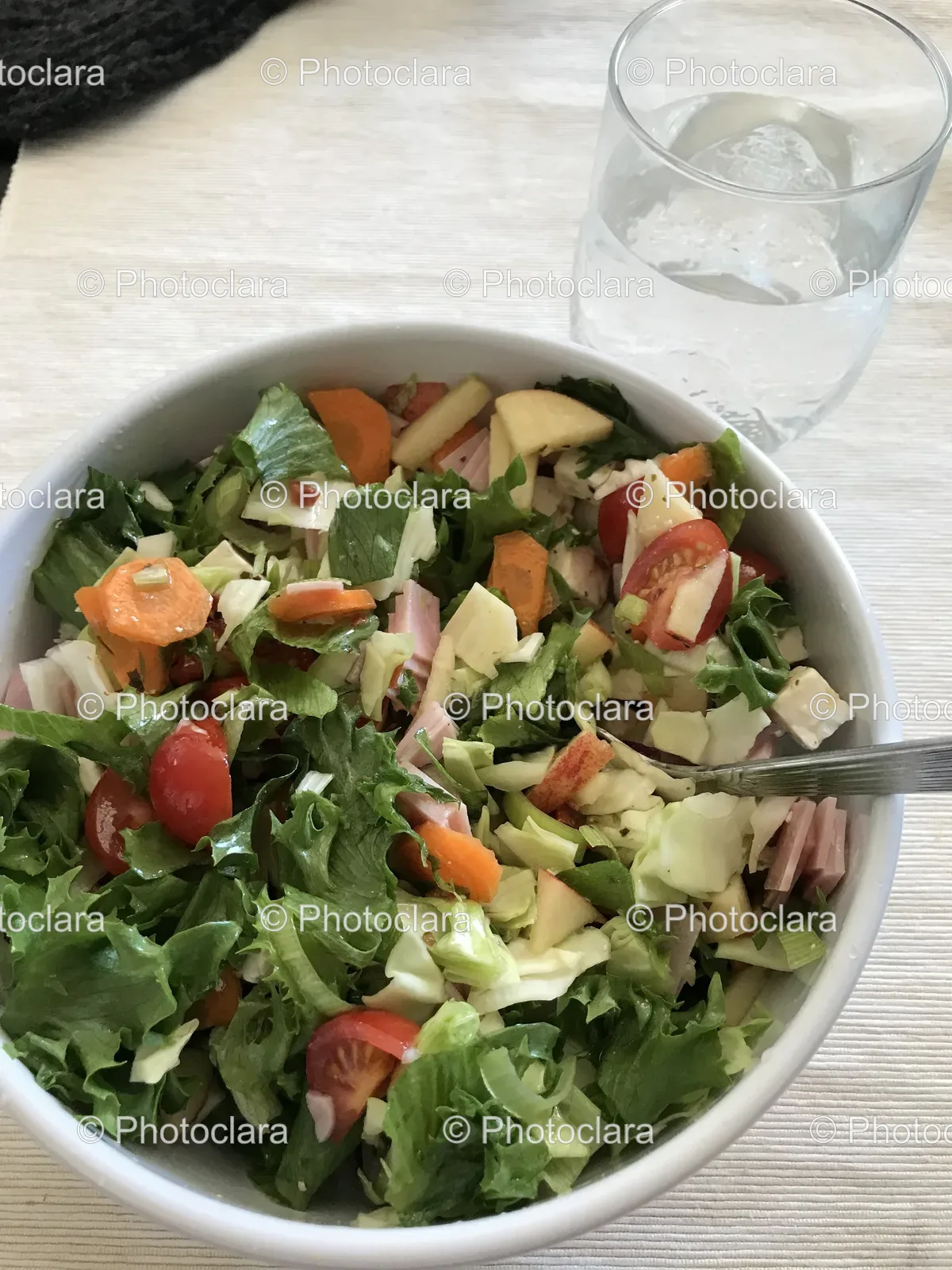 Bowl of Fresh Salad with Fork