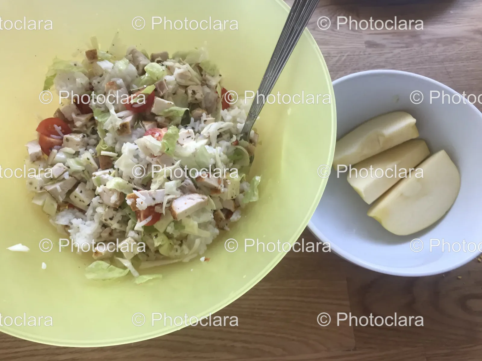 Bowl of Salad and Bowl of Fruit