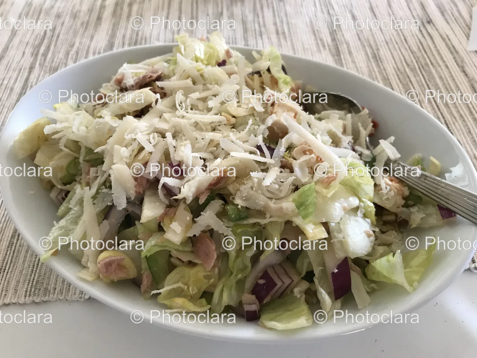 Delicious Salad with Cheese and Meat