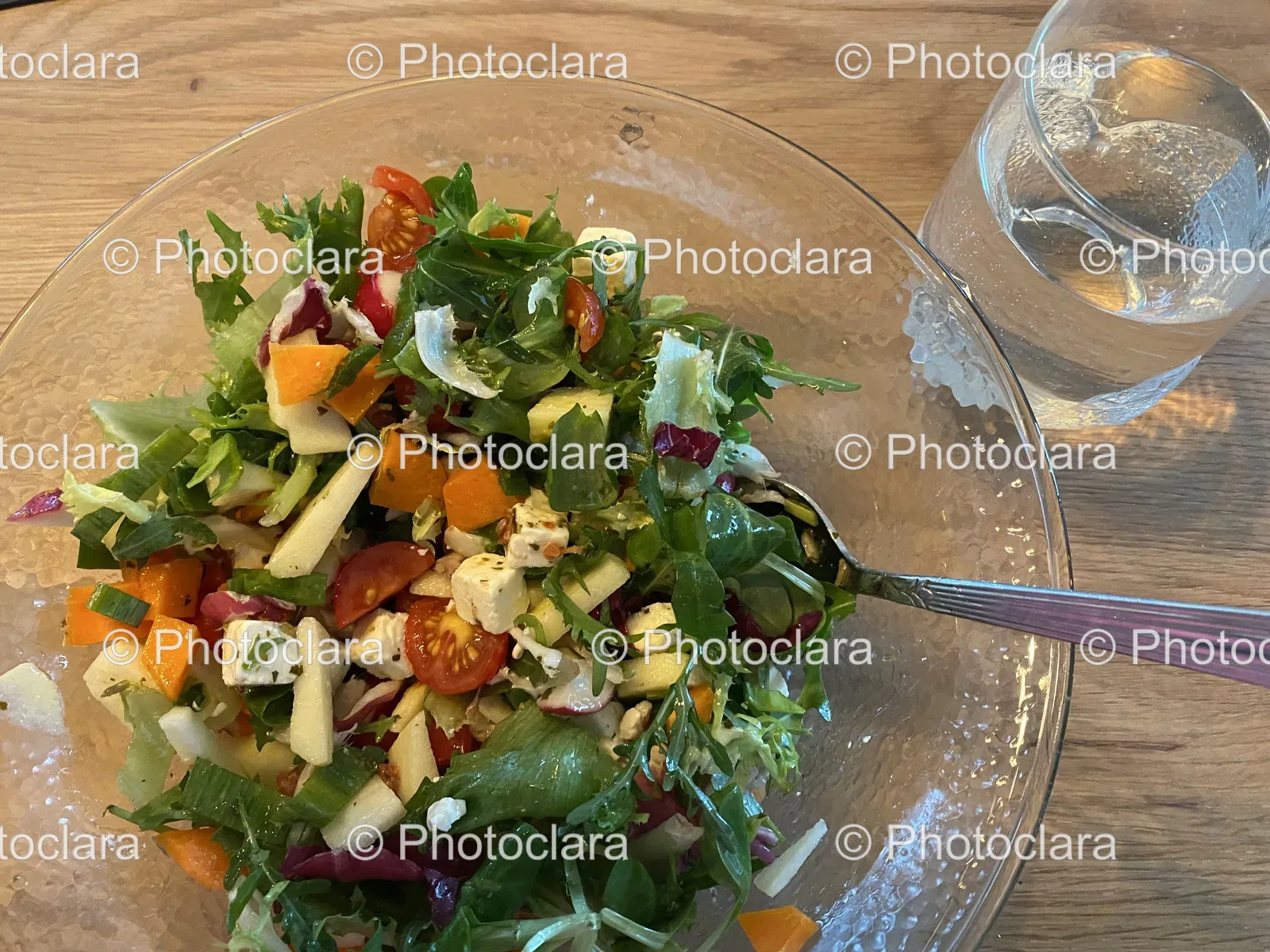 Fresh Garden Salad in a Wooden Bowl