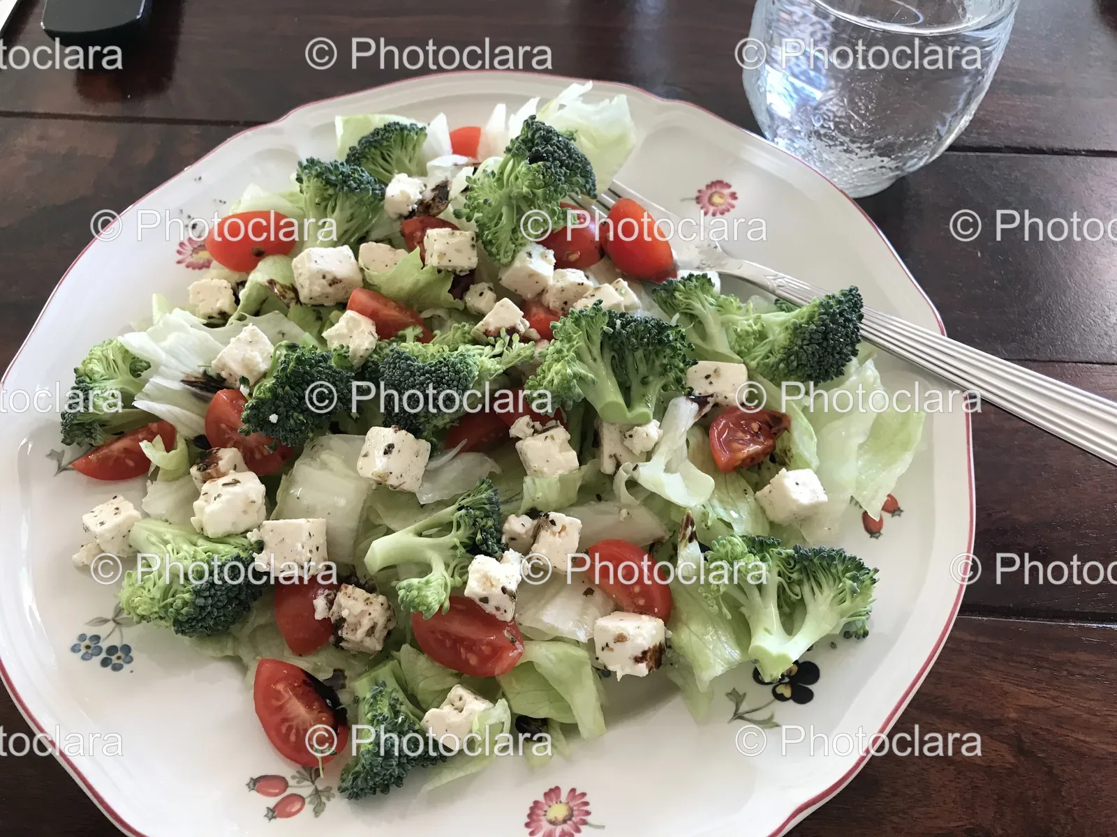 Plate of Broccoli and Cheese Salad